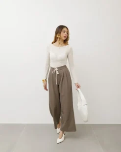 Pantaloni palazzo con laccetto – 8249