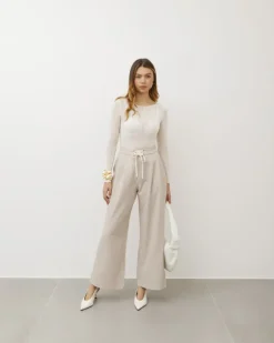Pantaloni palazzo con laccetto – 8249