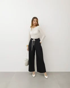 Pantaloni palazzo con laccetto – 8249