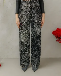 Pantaloni palazzo con paillettes – 4323