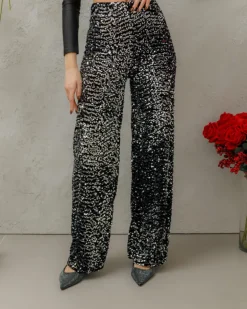 Pantaloni palazzo con paillettes – 4323