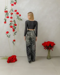 Pantaloni palazzo con paillettes – 4323