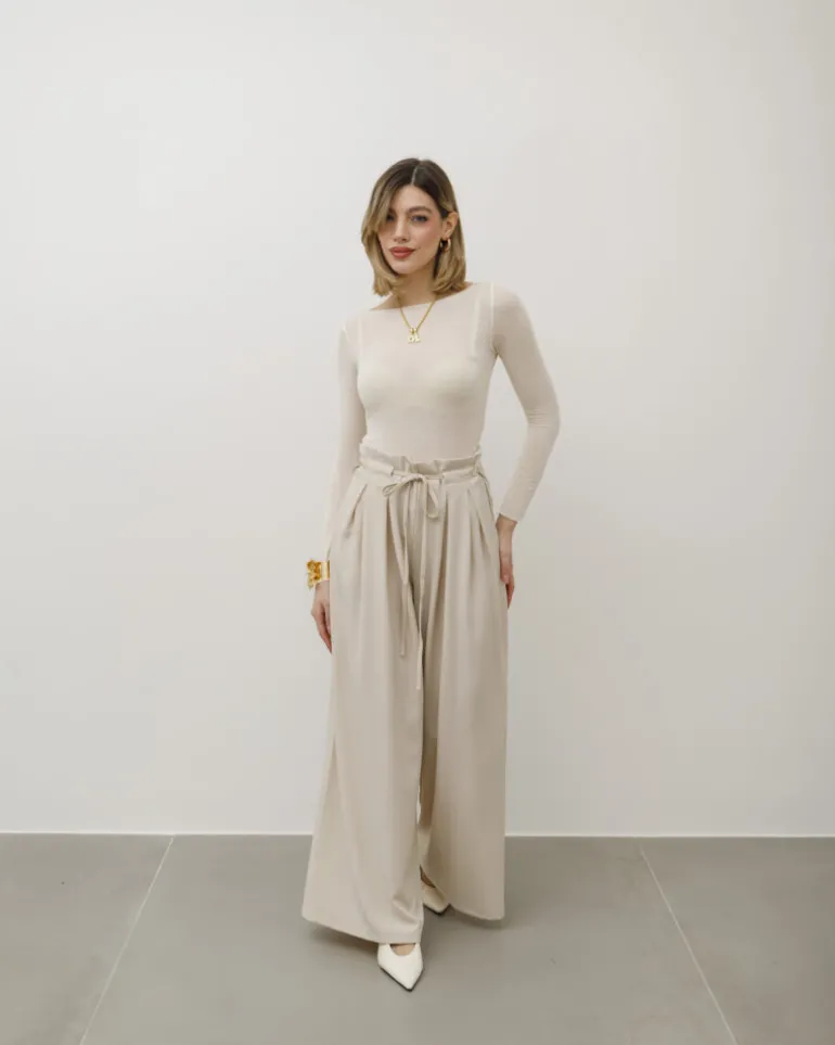 Pantaloni palazzo con pinces – 8227