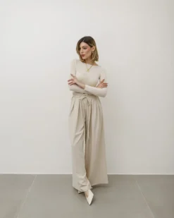 Pantaloni palazzo con pinces – 8227