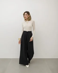 Pantaloni palazzo con pinces – 8227
