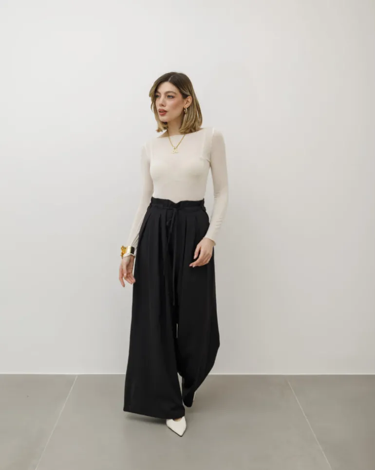 Pantaloni palazzo con pinces – 8227