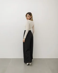 Pantaloni palazzo con pinces – 8227