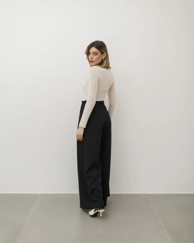 Pantaloni palazzo con pinces – 8227