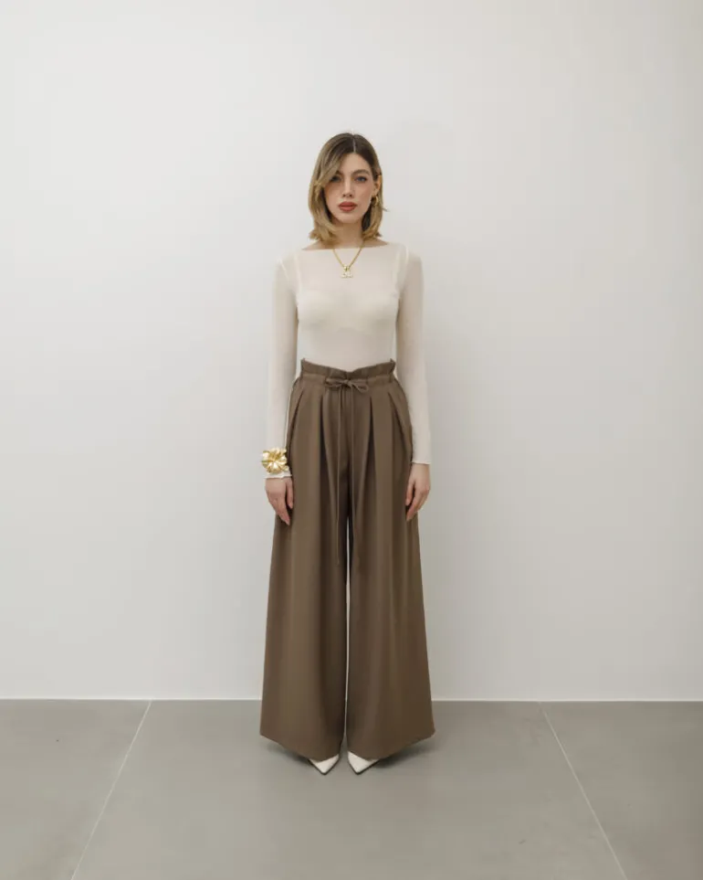 Pantaloni palazzo con pinces – 8227
