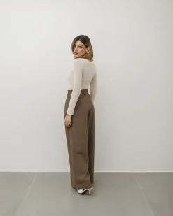 Pantaloni palazzo con pinces – 8227