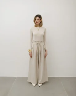 Pantaloni palazzo con pinces – 8227
