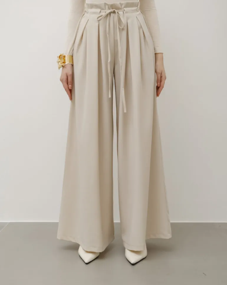 Pantaloni palazzo con pinces – 8227