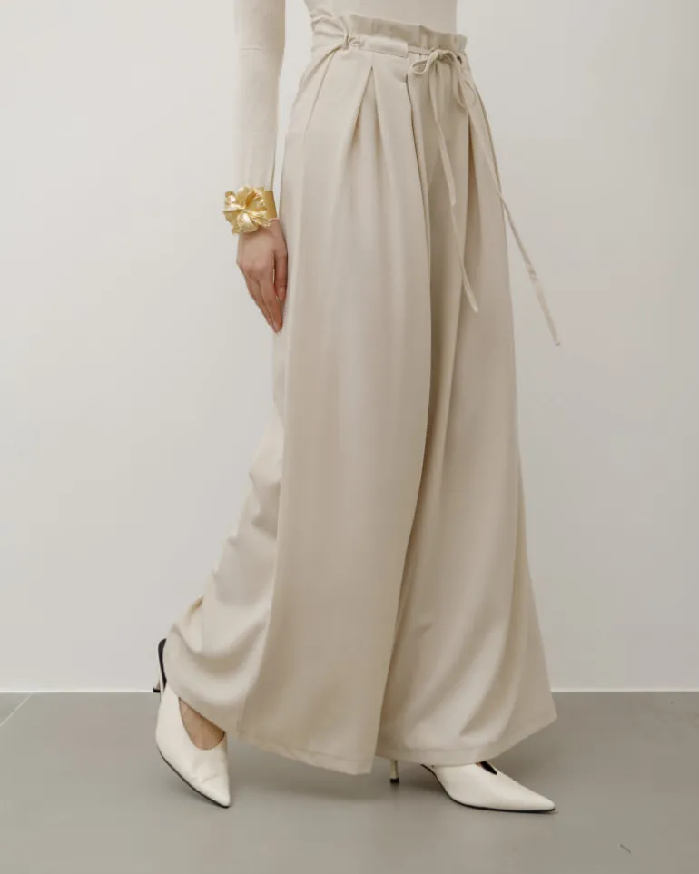 Pantaloni palazzo con pinces – 8227