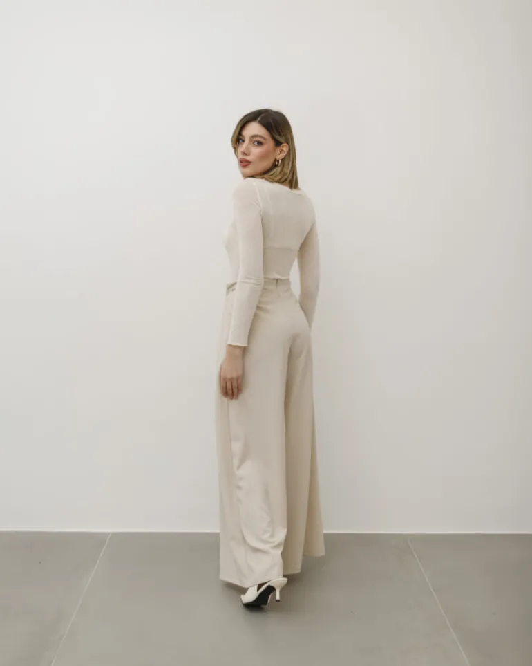 Pantaloni palazzo con pinces – 8227