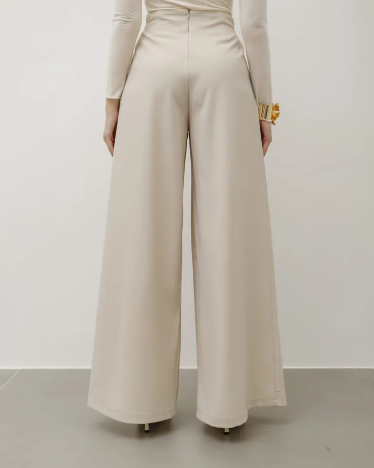 Pantaloni palazzo con pinces – 8227