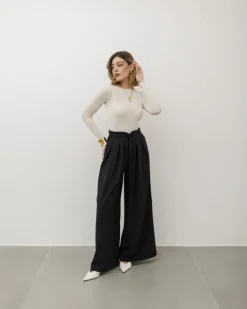 Pantaloni palazzo con pinces – 8227