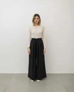 Pantaloni palazzo con pinces – 8227