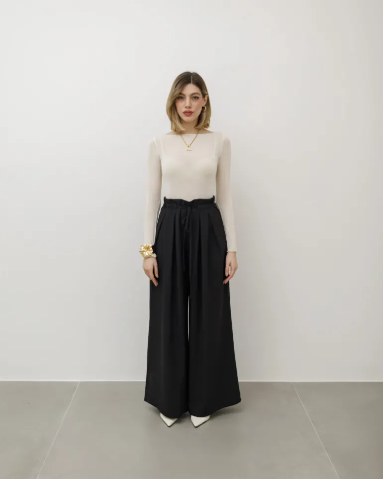 Pantaloni palazzo con pinces – 8227