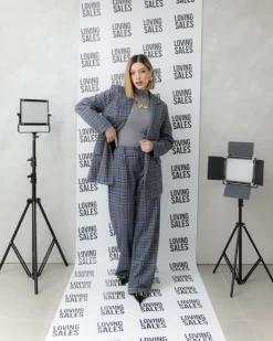 Pantaloni tartan blu – 27151