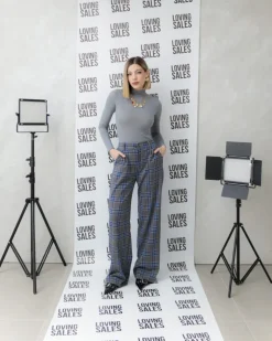 Pantaloni tartan blu – 27151