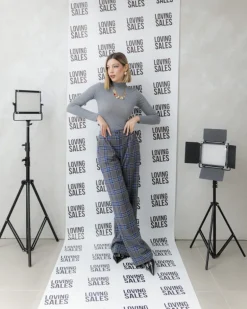 Pantaloni tartan blu – 27151