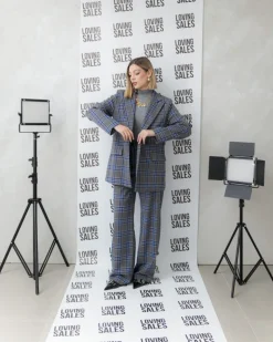 Pantaloni tartan blu – 27151