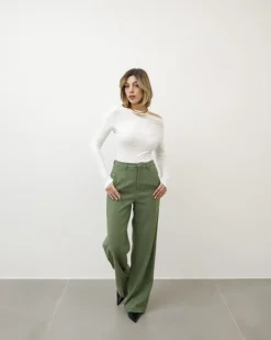 Pantaloni vita alta taglio maschile – 19186 SLC