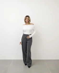 Pantaloni vita alta taglio maschile – 19186 SLC