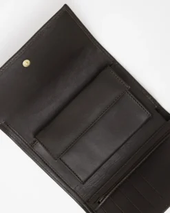 Portafoglio in pelle medio con patta marrone – LOVING BAGS