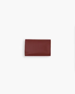 Portafoglio in pelle medio con patta bordeaux – LOVING BAGS