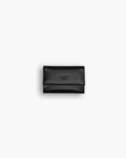 PRE-ORDINE Portafoglio in pelle medio con patta nero – LOVING BAGS