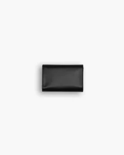 PRE-ORDINE Portafoglio in pelle medio con patta nero – LOVING BAGS