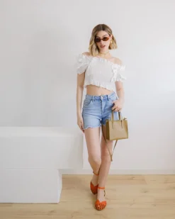 Shorts in denim sfrangiato – CY3001