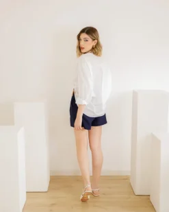 Shorts in viscosa con cintura – 21218