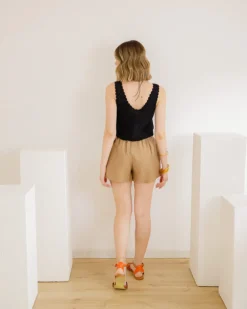 Shorts in viscosa con cintura – 21218
