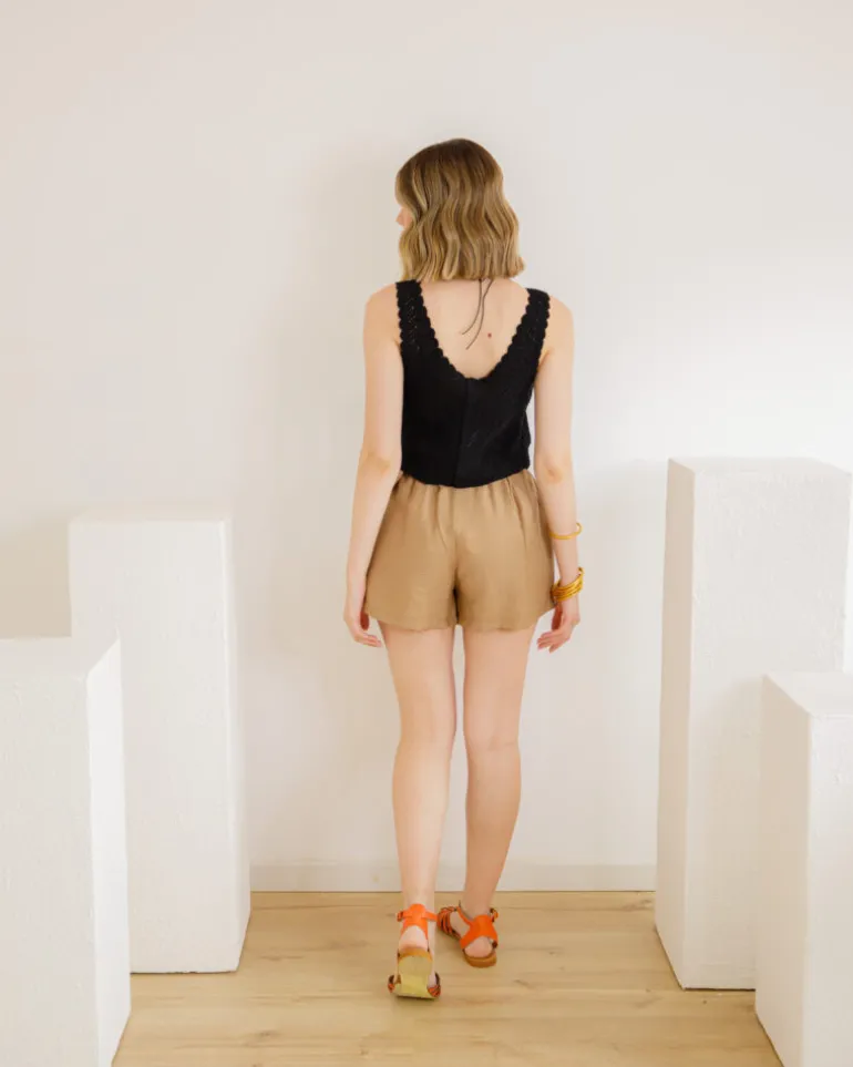 Shorts in viscosa con cintura – 21218