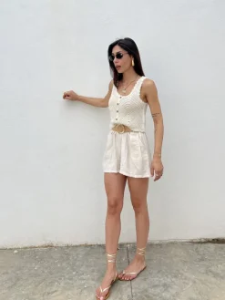 Shorts in viscosa con cintura – 21218