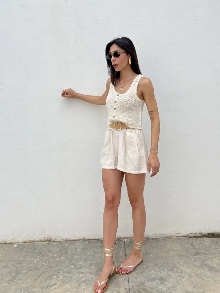 Shorts in viscosa con cintura – 21218