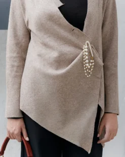 Spilla in acciaio con perle e strass – SP13