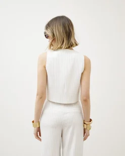 Tailleur gessato con panciotto – VS8106