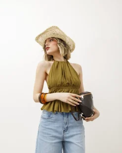 Top con arriccio e balza – L1727