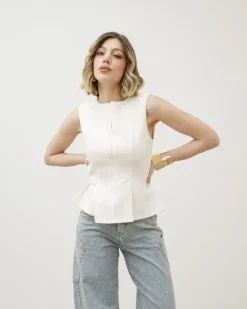 Top con baschina BIANCO – G2591slc