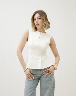 Top con baschina BIANCO – G2591slc