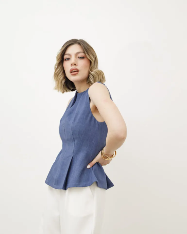 Top con baschina DENIM – G2591 slc