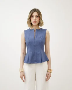 Top con baschina DENIM – G2591 slc