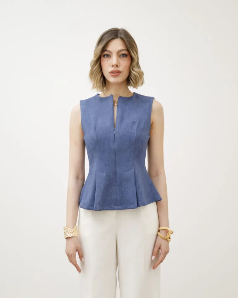 Top con baschina DENIM – G2591 slc
