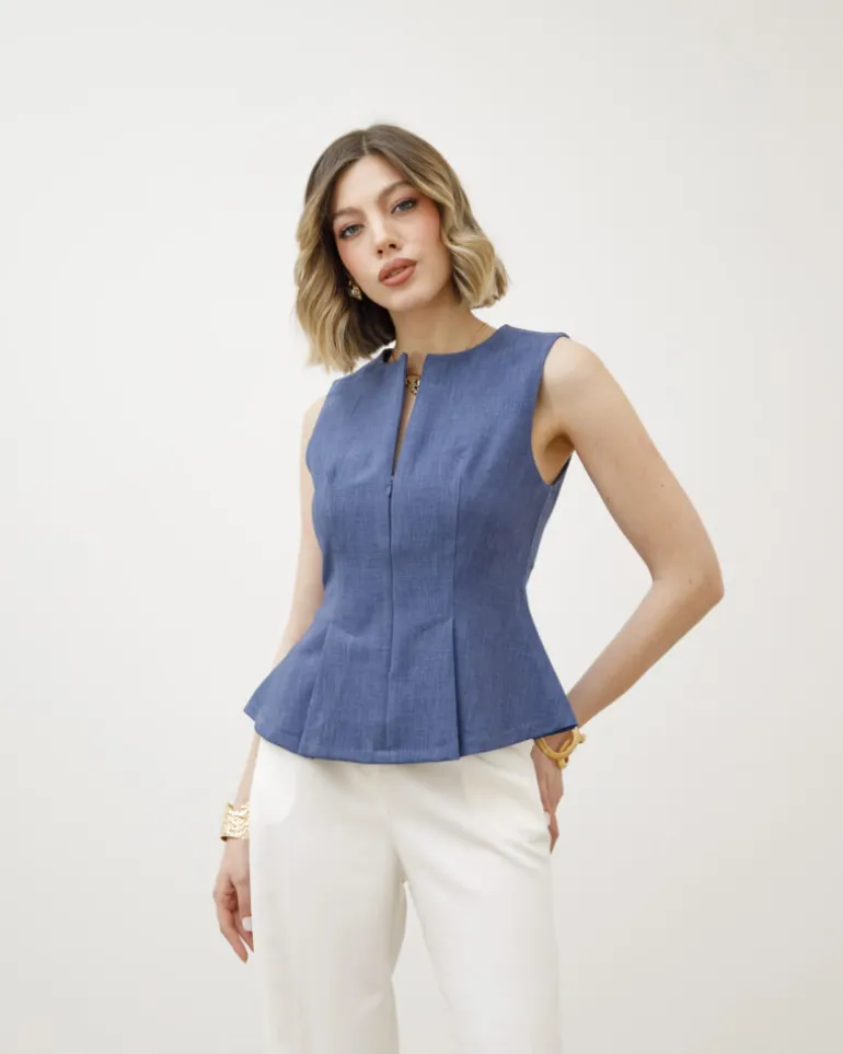 Top con baschina DENIM – G2591 slc