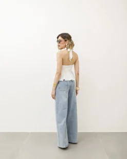 Top con incrocio e balze – L1162 slc