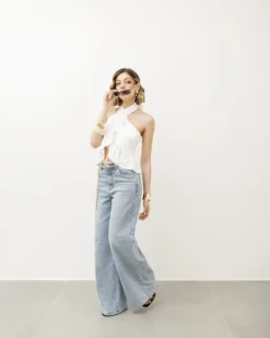 Top con incrocio e balze – L1162 slc