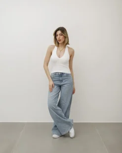 Top in costina con bottoni – VD1181 slc
